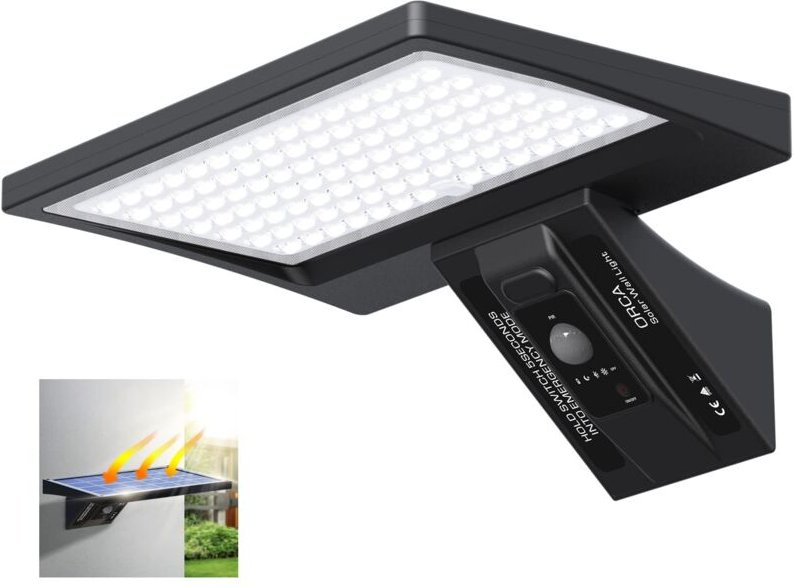 Npterbl Außen-Solarlampe 5200 mAh, Außen-Solarleuchte mit 150°-Bewegungssensor, IP65, LED-Sicherheitsbeleuchtung, Außenw...