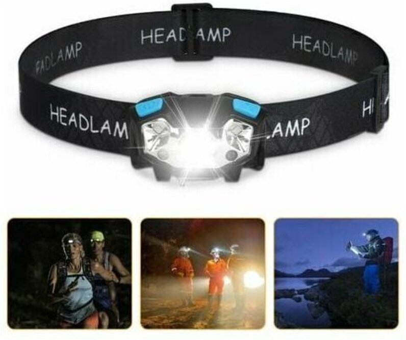 LED-Stirnlampe, 5000 Lumen LED-Arbeitsleuchte, Bewegungssensor-Stirnlampe, wiederaufladbares, wasserdichtes USB-Arbeitsl...