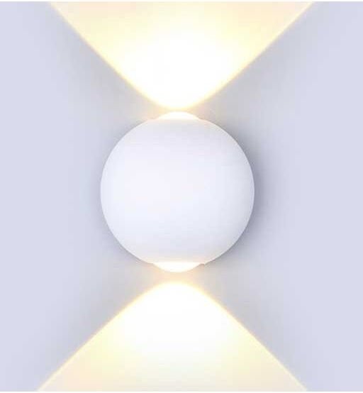 V-TAC VT-836 6W COB LED Wandleuchte weißes Aluminium Wandleuchte warmweiß 3000K IP65 - SKU 8301