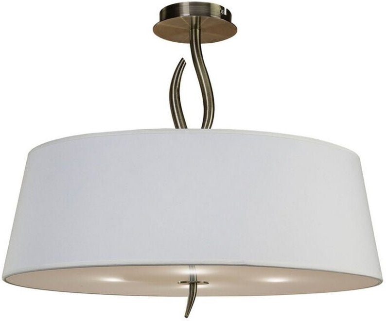 Inspired Mantra Fusion Ninette Ninette Semi Flush 4-flammig E27, antikes Messing mit elfenbeinweißem Schirm