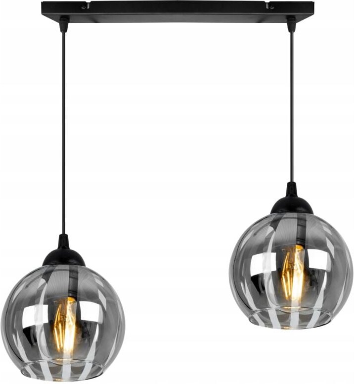 Elegante Chrom-Hängelampe, Glaskugel-Lampenschirm