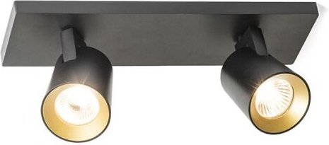 Strahler kenny ii Deckenleuchte/Wandleuchte schwarz/gold 230V GU10 2x35W