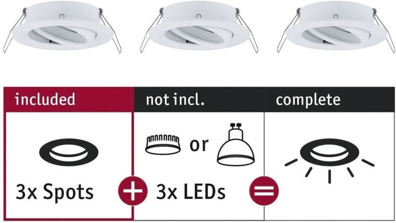 92486 ebl Choose Einbauring 3er Set 10 w Weiß - Paulmann