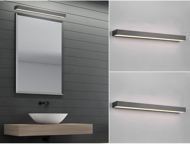 2er set led Badezimmer Wandleuchten Up-Down Schwarz, Breite 60cm