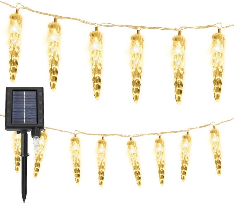 Thumbnail - 10M 80 led Solar Eiszapfen Lichterkette Außen Innen 8 Modi IP44 Party Garten Lichtervorhang Fenster Weihnachten Eisregen...