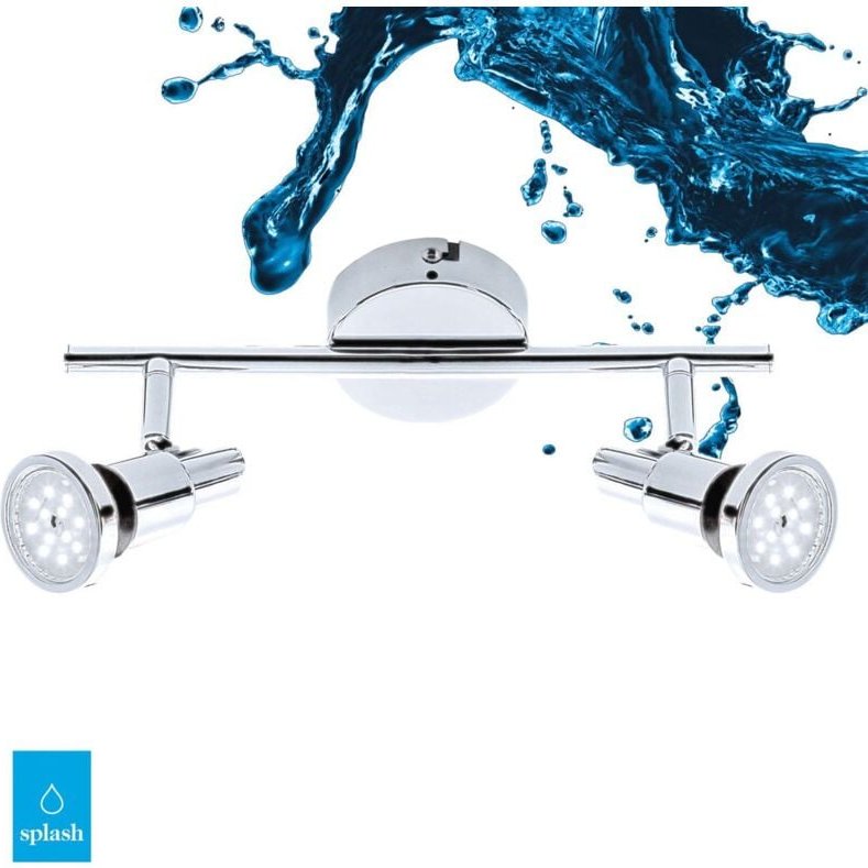 Briloner - led Badleuchte Spotleuchte chwenkbar 2xGU10 je 4 w Chrom IP44