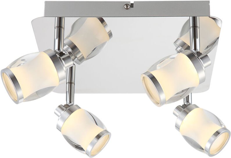 20 Watt led Decken Spot Strahler Chrom Glas Leuchte Wohn Ess Schlaf Zimmer Lampe Globo 56549-4