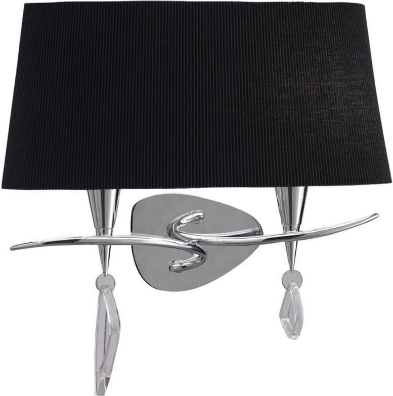 Inspired Mantra - Mara - Wandleuchte Switched 2 Light, Chrom poliert mit schwarzem Schirm