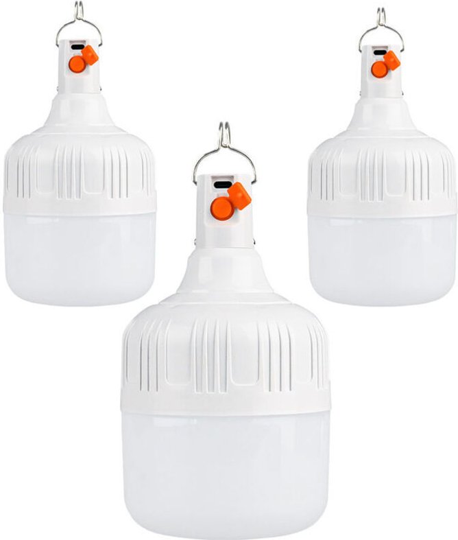 3er-Set wiederaufladbare LED-Campinglampen per USB – Superhelle Zeltlampe – 3 Leuchtmodi – 30 W – Campinglampe mit Haken