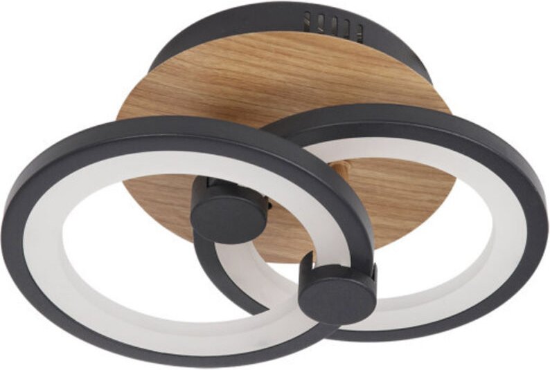 Deckenleuchte 32w 3000-4000-6500k schwarz/dunkel holz 14x30x20cm 4160lm fernbedienung,dimmbar,memory - Sydney