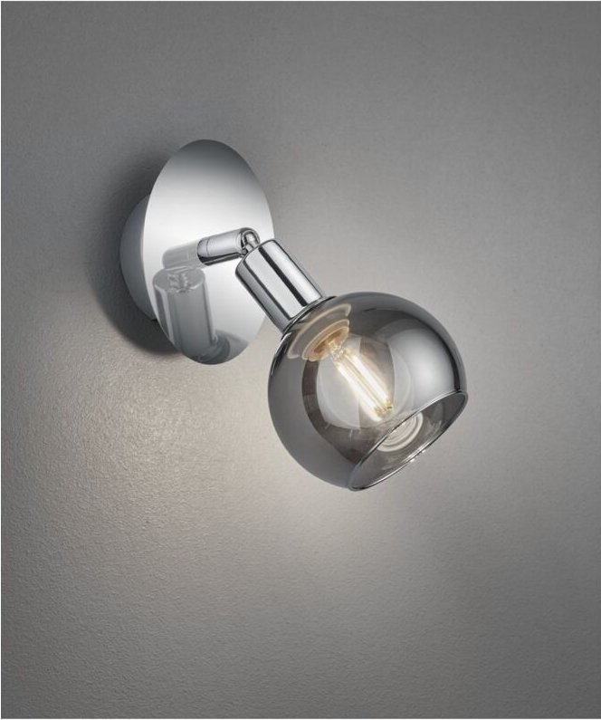 Trio Lighting Chrom-Deckenstrahler mit Rauchglas