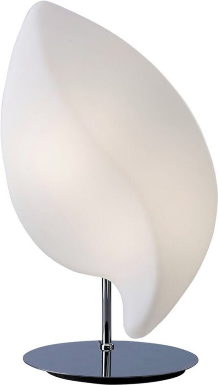 Inspired Mantra Natura Tischlampe, 2-flammig, E27, klein, für den Innenbereich, poliertes Chrom/Opalweiß