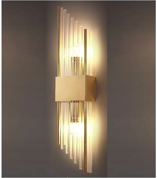 Slash - Große Kristallwandleuchte 550x120 mm, 2xE14, 40W, Messing