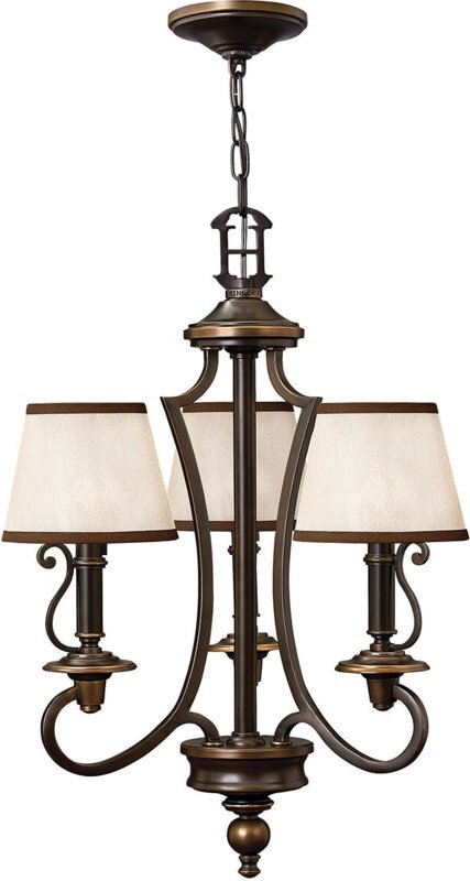 Plymouth - Multi Arm Kronleuchter 3 Light Olde Bronze Finish, E14 - Elstead