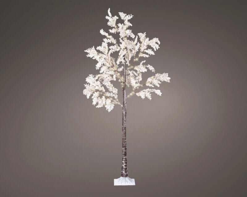 Lumineo LED Baum mit Timer Kunststoff Ø 70 x 180 cm warmweiß grau Dekofigur