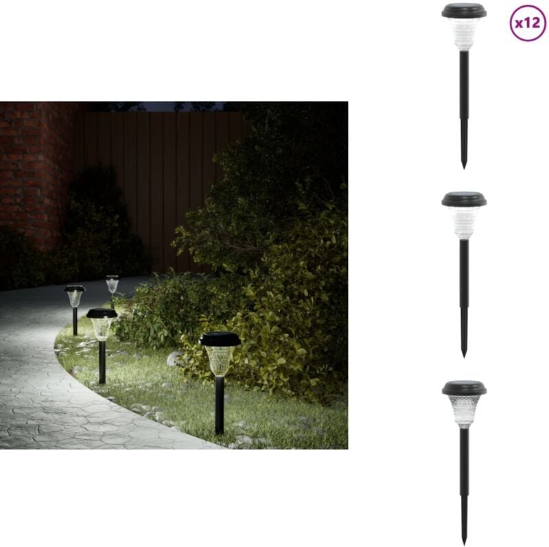 Thumbnail - Solar-Wegbeleuchtung mit Erdspießen 12 Stk. Weiß - Solarlaterne - Wegeleuchte - Gartenbeleuchtung - Außenscheinwerfer - ...