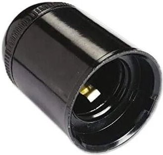 Electraline - Fassung E27, glatt, schwarz, Durchmesser 10, 150W, 4A, 250V, verdrehsicher