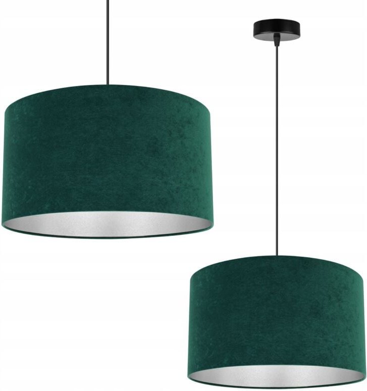 Hängelampe, Deckenleuchter, Chrom, Samtlampenschirm