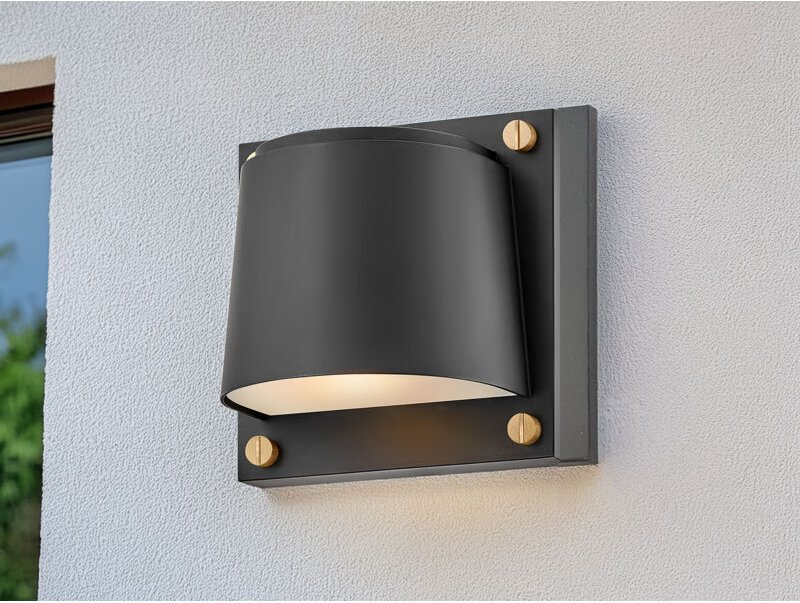 Hinkley - led Außenwandleuchte scout Downlight Schwarz, Höhe 16,5cm