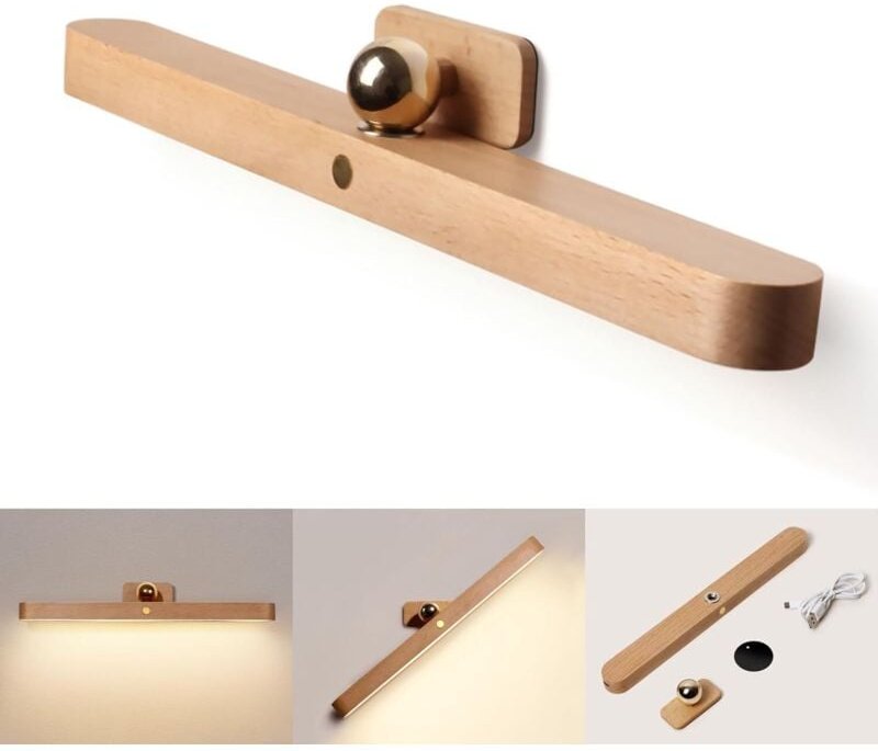 Badezimmerspiegelleuchte, LED Home, Holz-Lichtergänzung 30 cm, 4000K