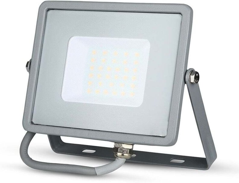 V-tac - Grauer LED-Flutlichtstrahler - Samsung - IP65 - 30W - 2400 Lumen - 6400K - 5 Jahre