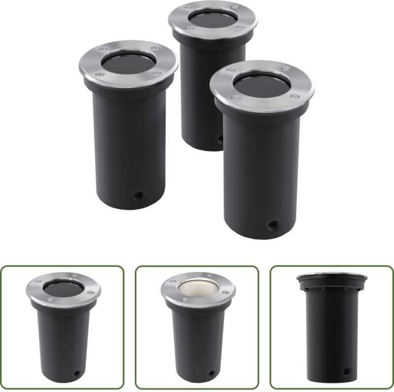 Bodenlampe - Bodenstrahler Bodenlampe Bodeneinbauleuchten rund 3er Set