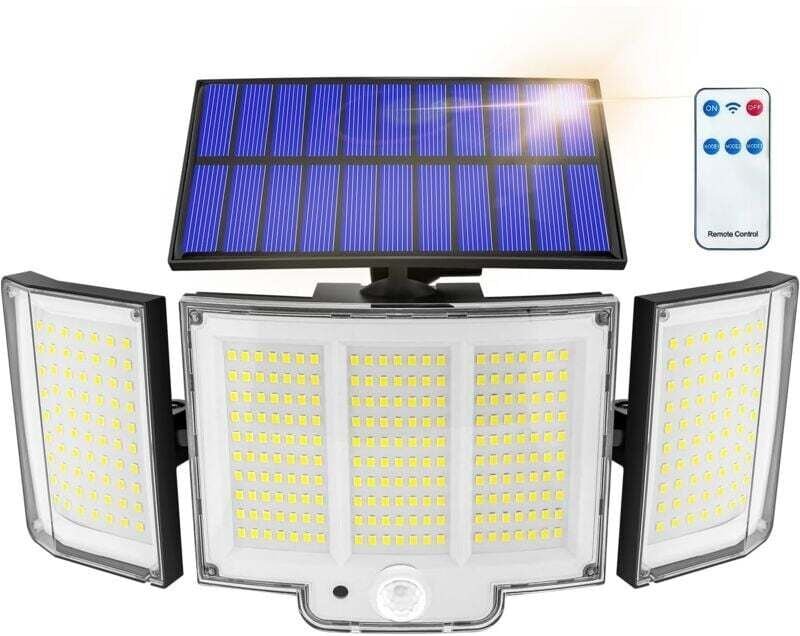YMYNY 1 Einheit 1500lm IP65 Sensor 270° 3 Modi Solarleuchte für den Außenbereich Leistungsstarke Solarlampe für den Auße...