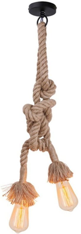 E27 Edison Doppelseigel-Deckenkronleuchter-Lampenhalter Vintage-Knoten-Hänger