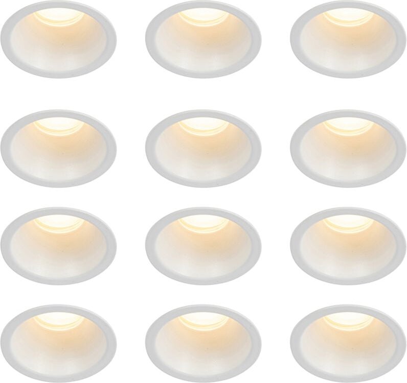 Set mit 12 weißen Einbauleuchten GU10 35 mm IP44 - Dept