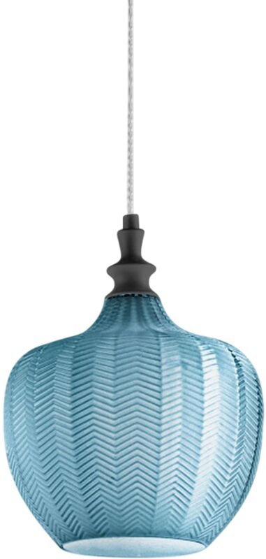 Cleofe Pendelleuchte Kobaltglas/Schwarz – Ø24 cm, E27 max. 60W, IP20, Vintage-Stil, Leuchtmittel nicht inkl.