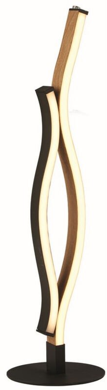 Bloom Swirl LED-Tischlampe, schwarz mit Holzeffekt