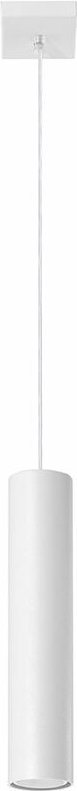 Pendelleuchte weiß Metall Hängeleuchte Zylinder Hängelampe Modern für Ihr Wohnzimmer, aus Stahl, 1x GU10, DxH 8x130 cm