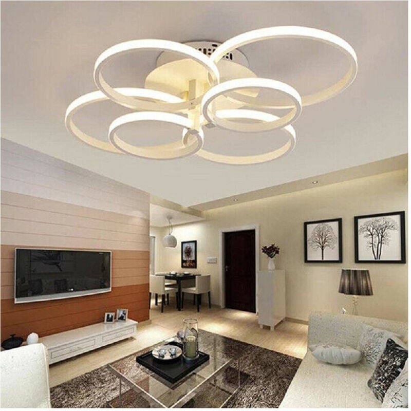 Trade Shop Traesio - Trade Shop - plafoniera led modern 6 anel lampadaria 51 w luce fredda calda naturale C08 -