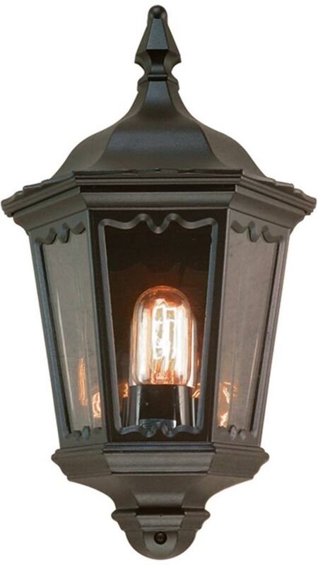 Elstead - Medstead - 1 Licht Außenwand Halblaterne Hellschwarz IP43, E27