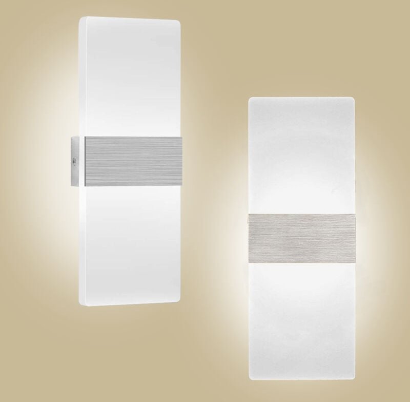 6 w gebürstete silberweiße Wandlampe für den Innenbereich, ac 85-265 (v), modernes Acryllicht für Flur, Schlafzimmer, Tr...