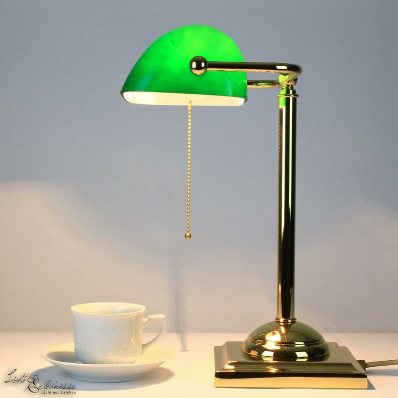 Designer Bankerlampe mit 24K vergoldet