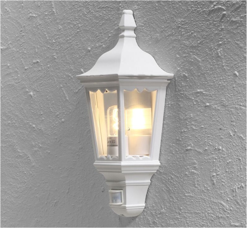 Außenwandleuchte mit Bewegungsmelder FIRENZE Alu weiß, Höhe 49cm