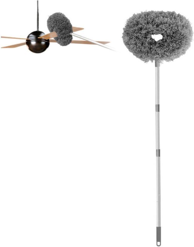 Staubwedel zur Reinigung von Deckenventilatoren, 1,44 m, wiederverwendbar, Mikrofaser, abnehmbar, mit verstellbarer Verl...