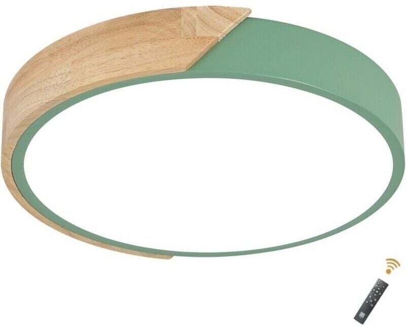 Moderne runde LED-Deckenleuchte in Holzoptik, 24 W, 2400 lm, kaltweiß 6500 K, Macaron-Design, Beleuchtung für Schlafzimm...