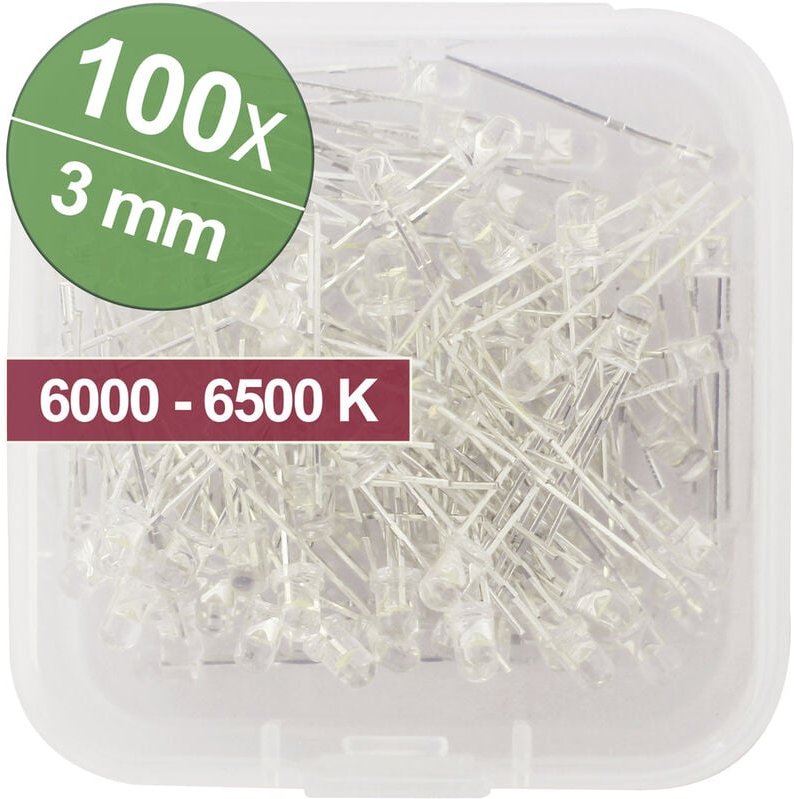 LED-Sortiment Kaltweiß 3 mm 20 mA 3.0 v - Quadrios