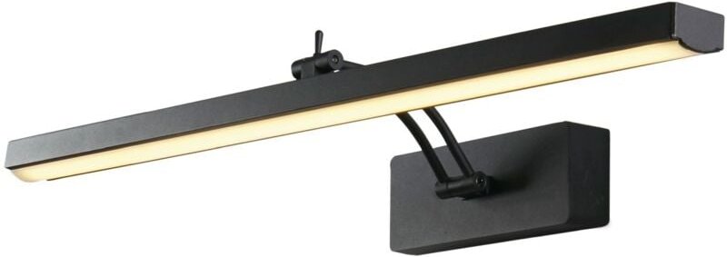 Licht-erlebnisse - led Bilderleuchte Aluminium verstellbar b: 60,5 cm mit Schalter Schwarz 3000 k warmweißes Licht