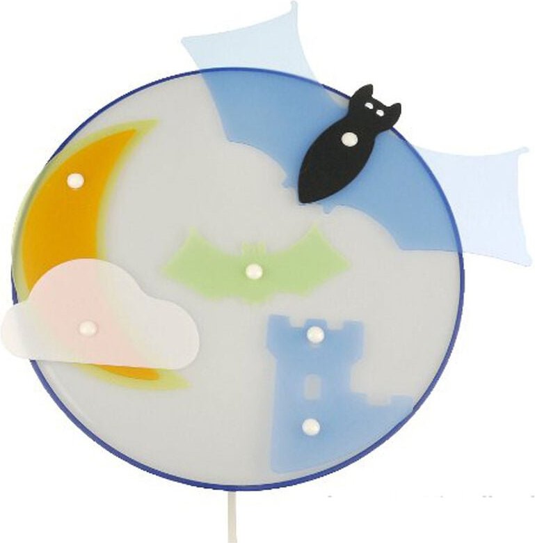 Süße Wandleuchte (ø 25cm) mit bruchsicherem Schirm, fledermaus