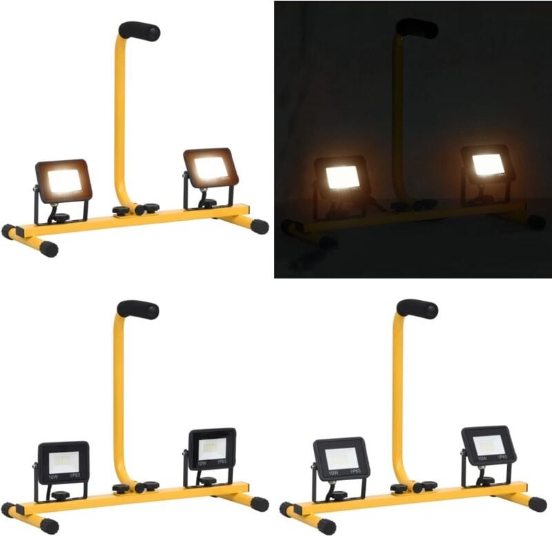 LED-Fluter mit Handgriff 2x10 w Warmweiß - led Flutlicht - led Flutlichter - Home & Living - Schwarz