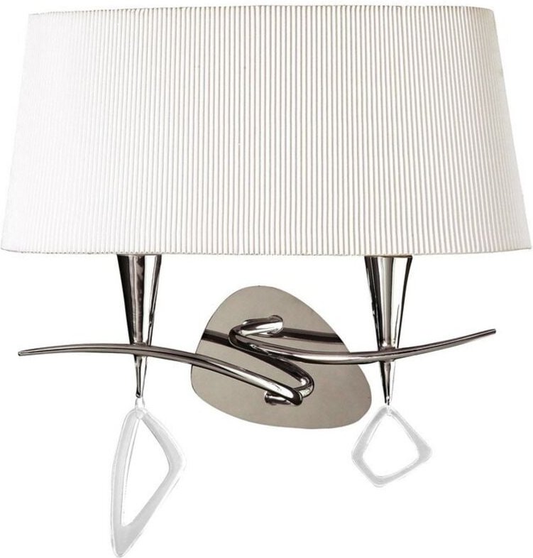 Inspired Mantra - Mara - Wandleuchte Switched 2 Light E14, Chrom poliert mit elfenbeinweißem Schirm