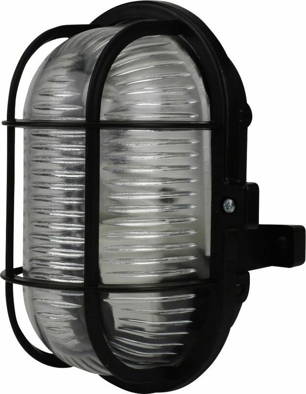 Ovalleuchte 60 Watt PVC-Korb schwarz Wand- & Deckenleuchten