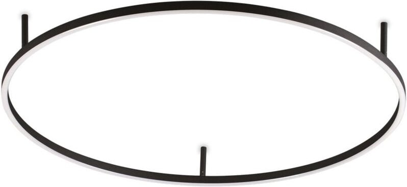 Ideal Lux ORACLE SLIM 90 cm nicht dimmbare, runde, integrierte LED-Deckenleuchte, halbbündig, 2700 K, Schwarz