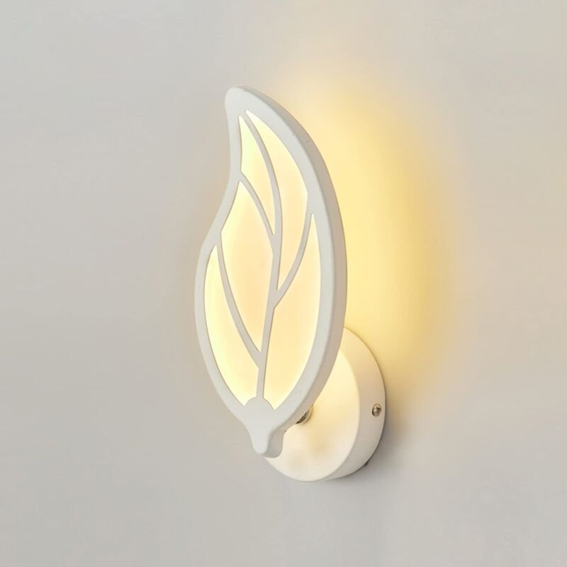 12W LED Wandleuchte, Acryl Wandlampe, Weiße Blattform Innenwandlampe, Kinderwandleuchte, Art Deco Wandlampe für Wohnzimm...