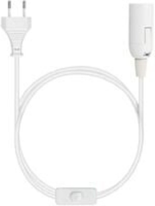 E27-Fassung mit Kabel – Lampenfassung für Glühbirne mit Netzkabel, Stecker und Schalter – 1,8 m Kabel