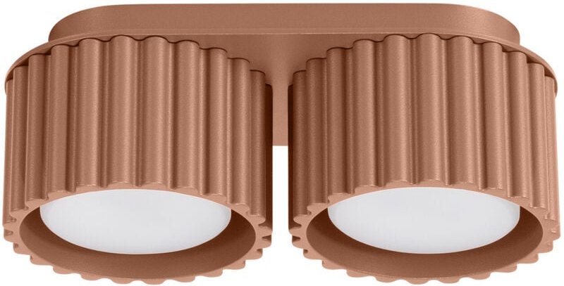 Moderne Mocca-Deckenleuchte, oval, 21 cm, gerillte Spots, 2xGX53 10W, AURA, Sollux Lighting