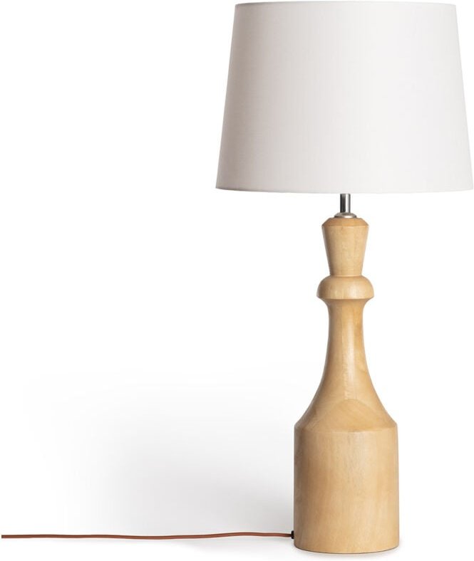 Tischlampe aus Holz Marala Iluzzia Antikes Weiß